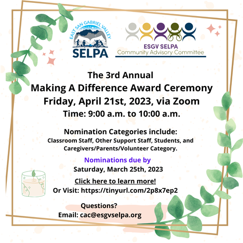 Making a difference award flyer